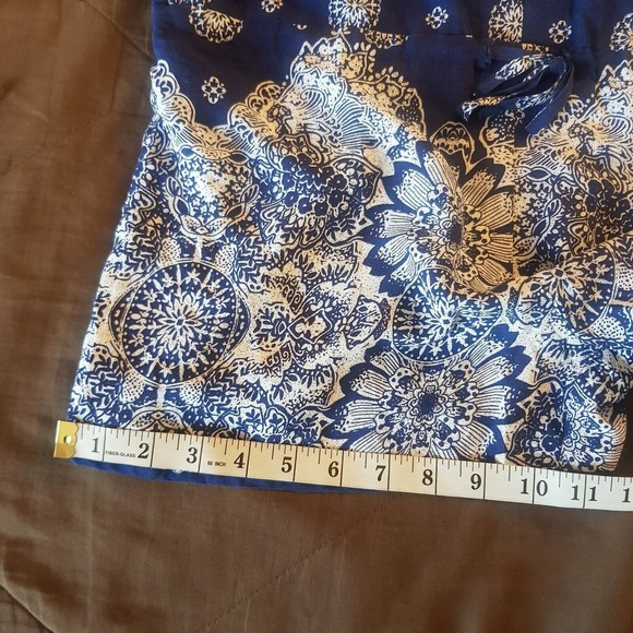 Bacio Womens Romper Shorts Size Large Boho Short sleeve bohemian Blue Gypsy - Picture 9 of 12